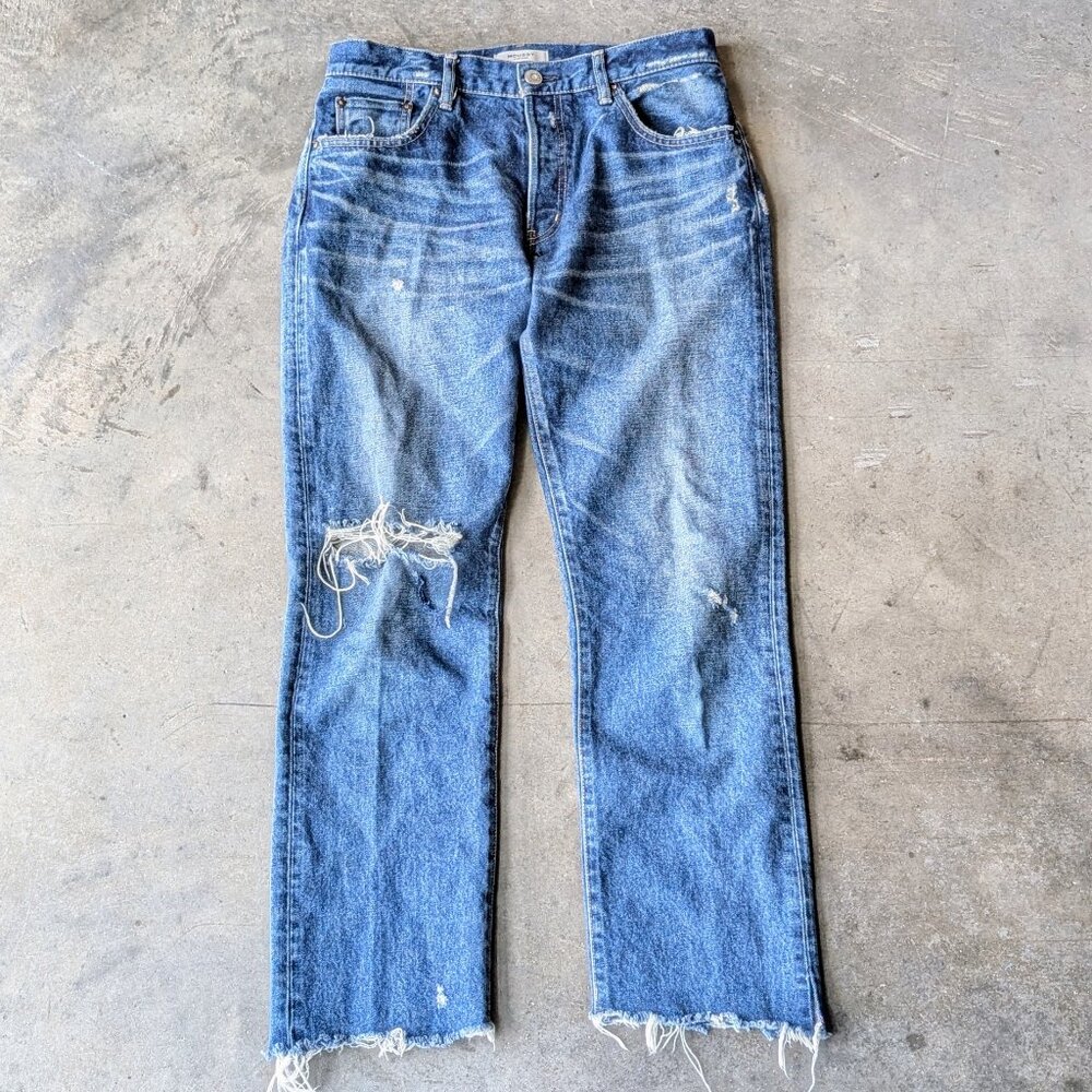 Moussy Vintage Guilford Straight Leg High Rise Blue Denim Jeans size 29